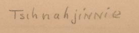 Artist signature of Andrew Van Tsihnahjinnie (1918-2000) Diné of the Navajo Nation