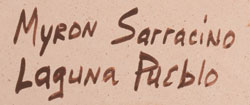 Artist signatura of Myron Sarracino, Laguna Pueblo