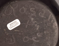 Artists’ signatures of Rosalie Simbola Aguilar (1898-1947) and Joe Aguilar (1898-1965)  of San Ildefonso Pueblo