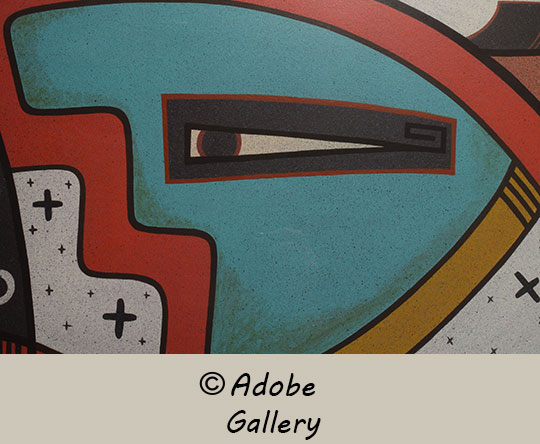 Close up view of a section of this painting.