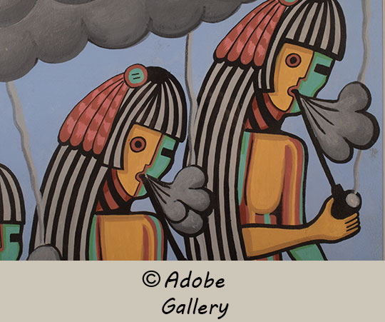 Close up view of a section of this painting.