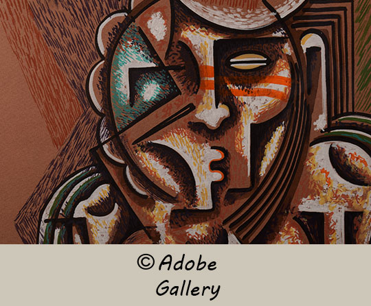 Close up view of a section of this painting.