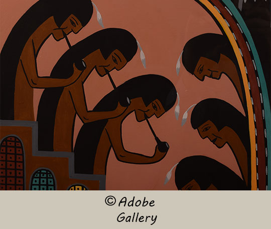 Close up view of a section of this painting.