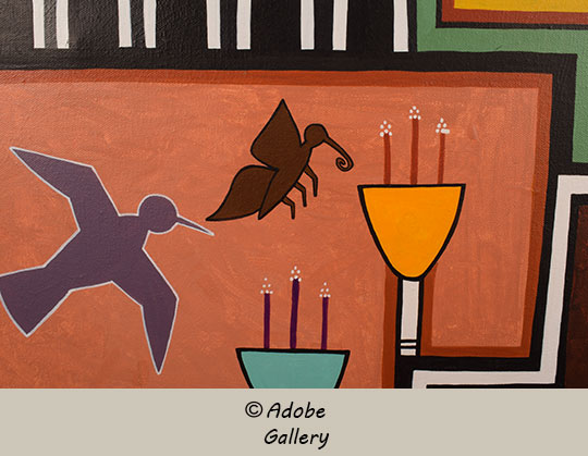 Close up view of a section of this painting.
