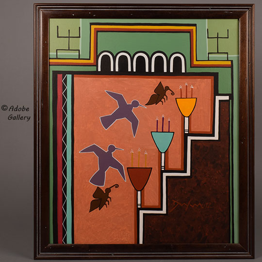Example Image from this Collection: Milland Lomakema Hopi Painting “Germination of Plants” Example Image from this Collection: Milland Lomakema Hopi Painting “Germination of Plants”