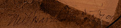 Artist signature of Milland Lomakema (1941-2021) Dawakema - Hopi Pueblo, Hopituh Shi-nu-mu