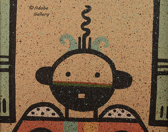 Close up view of a section of this painting.
