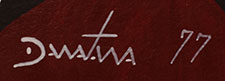 Artist date and signature of Milland Lomakema (1941-2021) Dawakema - Sun Made- Hopi Pueblo, Hopituh Shi-nu-mu