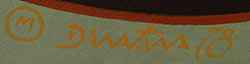 Date and artist signature of Milland Lomakema (1941-2021) Dawakema - Sun Made of Hopi Pueblo, Hopituh Shi-nu-mu