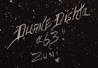 Artist signature of  Duane Dishta (1946-2011) Zuni Pueblo, SHE-WE-NA