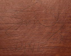 Artist signature of Samuel Manymules, Din&eacute; of the Navajo Nation Potter