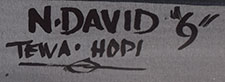 Artist signature of Neil Randall David, Sr., Hopi-Tewa