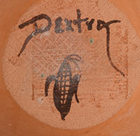Artist signature and hallmark of Dextra Quotskuyva Nampeyo (1928-2019) Hopi-Tewa