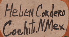 Artist signature of Helen Cordero (1915-1994) Cochiti Pueblo Pottery Matriarch Artist signature of Helen Cordero (1915-1994) Cochiti Pueblo Pottery Matriarch