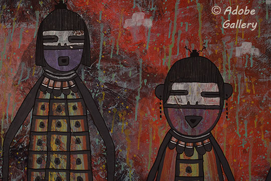 Close up view of a section of this painting.