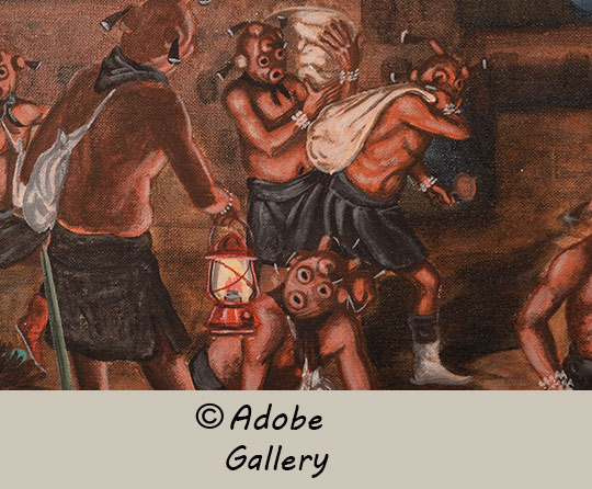 Close up view of a section of this painting. Close up view of a section of this painting.