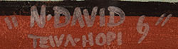 Artist Hopid signature of Neil Randall David, Sr. (1944- ) Hopi Pueblo