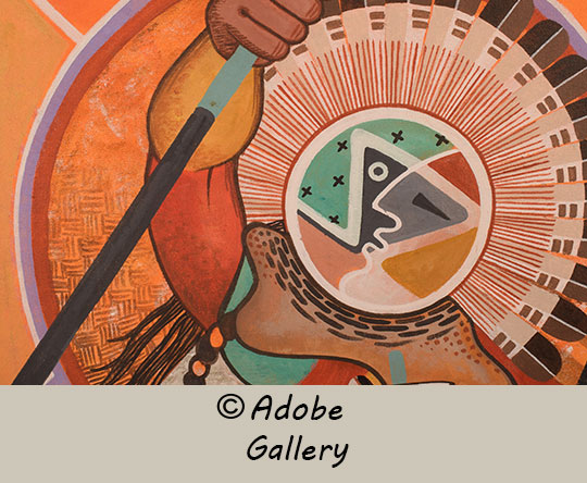 Close up view of a section of this painting.