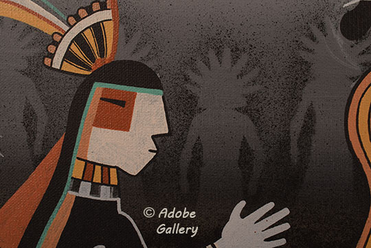 Close up view of a section of this painting. Close up view of a section of this painting.