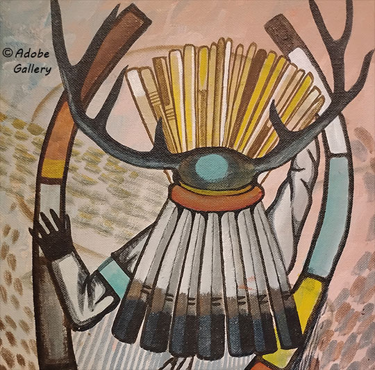 Close up view of a section of this painting.