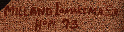 Artist signature of Milland Lomakema, Hopi Pueblo Painter