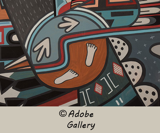 Close up view of a section of this painting.