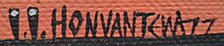 Artist signature of Terrance Talaswaima (1939&ndash;1988) Honvantewa (Bear Making Tracks) Hopi Pueblo Nation, Hopituh Shi-Nu-Mu