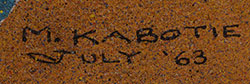Hopi Pueblo Artist signature of Michael Kabotie (1942 &ndash; 2009) Lomawywesa ("Walking in Harmony" or "Ancient One Walking in Harmony")
