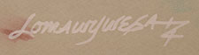 Hopi Pueblo artist signature of Michael Kabotie (1942 &ndash; 2009) Lomawywesa
