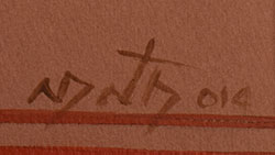 Artist Hopid signature of Neil Randall David, Sr. (1944- ) of Hopi Pueblo, Arizona.