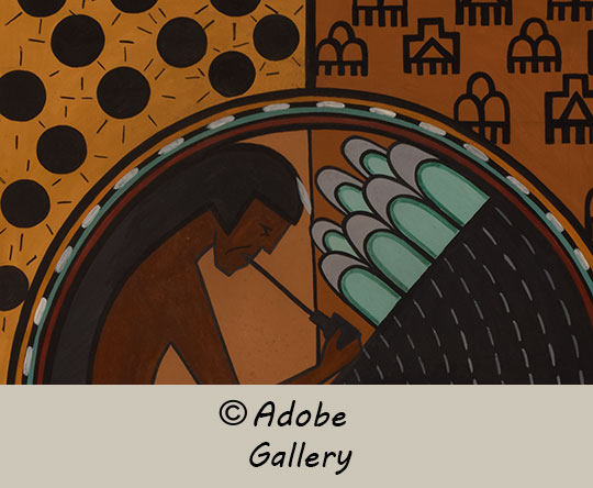 Close up view of a section of this painting.