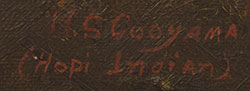 Artist signature of Homer S. Cooyama (1897&ndash;1982) Hopi Pueblo, Hopituh Shi-nu-mu