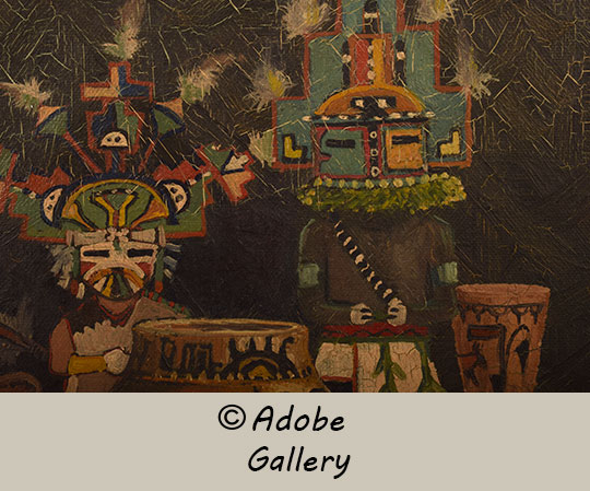 Close up view of a section of this painting.