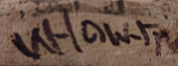 Artist signature of Walter Howato (1921&ndash;2003) Hopi Pueblo Carver