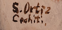 Artist signature of Seferina Ortiz (1931-2007) Cochiti Pueblo