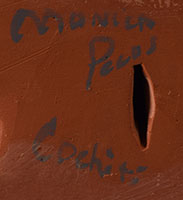 Cochiti Pueblo artist signature of Monica Pecos