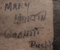 Cochiti Pueblo artist signature of Mary Martin (1927-2011) Tsiranitsia