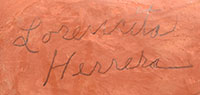 Artist signature of Laurencita R. Herrera (1912-1984) Cochiti Pueblo