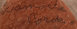 Artist signature of Damacia Cordero (1905&ndash;1989) of Cochiti Pueblo