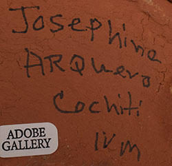Artist signature of Josephine Arquero (1935&ndash;2018) Cochiti Pueblo
