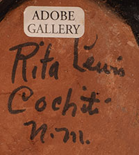 Artist signature of Rita Lewis (1920-1991) Cochiti Pueblo