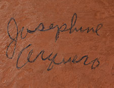 Artist signature of Josephine Arquero (1935&ndash;2021) Cochiti Pueblo