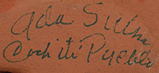 Cochiti Pueblo artist signature of Ada Suina