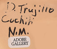 Artist signature of Dorothy Trujillo (1932-1999) Cochiti Pueblo