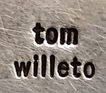 Artist signature of Tom Willeto, Din&eacute; of the Navajo Nation Jeweler
