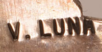 Artist hallmark stamp of Vera Luna (1930-1982) Zuni Pueblo