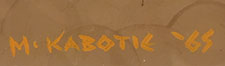 Artist signature of Michael Kabotie (1942 &ndash; 2009) Lomawywesa - Hopi Pueblo, Hopituh Shi-nu-mu