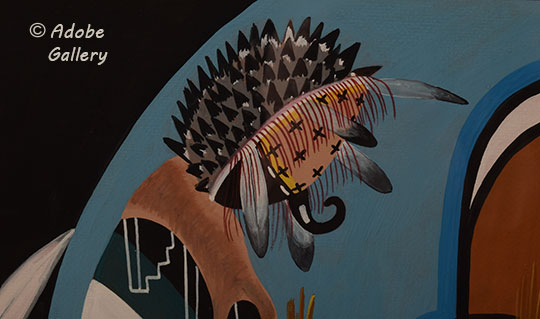 Close up view of a section of this painting.
