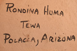 Hopi-Tewa potter signature of Rondina Huma (1947- ) village of Polacca &ndash; Hopi Pueblo