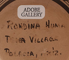Hopi-Tewa artist signature of  Rondina Huma (b. 1947) Hopi Pueblo